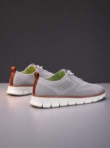 Sapatos Esportivos Respiráveis Estilo Britânico para Homens, Tênis de Corrida em Tela, Sapatos de Fitness, Tamanhos Grandes Até 48, Verão
