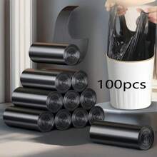 100pcs/300/500pcs Household Thickened Handbag Garbage Bags,Hands-Free Handling Thick Material Garbage Bags For Household Kitchen Bathroom Living Room And Office Waste