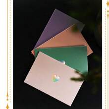 Busta in stile INS, laser e laminatura a caldo, con cuore e perla, carta premium spessa, piccola busta di lusso, materiale per confezione di biglietti, piccola busta