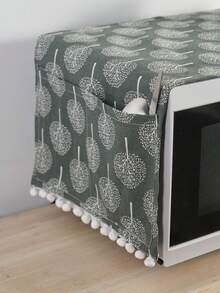 1 pieza Cubierta para horno de microondas con estampado de árbol estilo estadounidense, delantal para horno, cubierta protectora para refrigerador y lavadora, artículos para el hogar - Multicolor - Ver 4