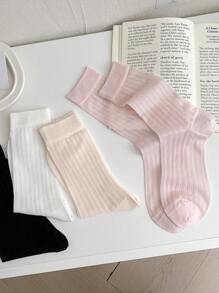 1 Pair Women's Solid Color Mesh Socks, Fashion Thin Breathable Versatile Candy Color Over-The-Knee Socks