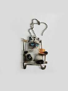 1pc Cute Rocking Cat Acrylic Pendant, Suitable For Hanging On Car Rearview Mirror Or Home Decor - Multicolor - View 5