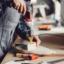 3 件钻头 + 1 个储物袋，钛涂层 HSS 阶梯钻头套装，适用于木材和金属 - 多功能高效，工具配件 - 金色 - 查看 5