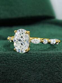 Inel de logodnă/verighetă oval strălucitor de 1 carat, argint 925, inel de promisiune/inel de eternitate pentru femei, bijuterie rafinată cadou