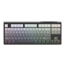 FREEWOLF Clavier de jeu sans fil FREEWOLF M87 avec sensation mécanique et silencieux, rétroéclairage RVB, mode double Bluetooth/2,4 GHz, touches PBT dégradées, conception ergonomique, clavier compact 75% pour /WIN/PC