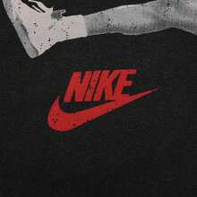 Nike 男T卹夏款做舊風印花短袖籃球訓練透氣圓領HJ2930-010 - 黑色 - 查看 4