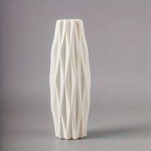1 bucată vază scandinavă cu dungi PET, potrivită pentru flori proaspete și flori uscate - design decorativ pentru camera de zi, dulap TV și decorațiuni interioare