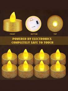 6/12/24 piezas de velas sin llama con brillo LED, a pilas, con talla grande de 200 horas de duración, apropiadas para decoración en festivales, fiestas de cumpleaños, oraciones, bodas, decoración del hogar, regalos, graduación