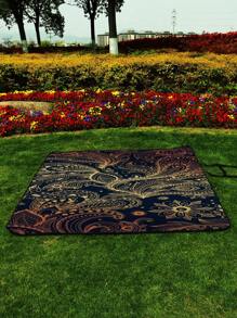 1pc Stylish Patterned Picnic Mat, Thick Waterproof Outdoor Camping Mat, Portable Picnic Cushion With Design
