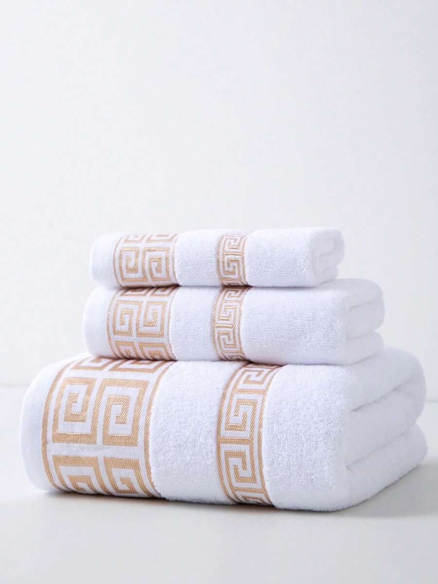 1pc White Pure Cotton Thin Bath Towel/Kitchen Towel/Handkerchief, Quick Dry & Absorbent, Unisex, All Season, Suitable For Bathroom, Travel, Holiday, Gift, School, Hotel And Home Use