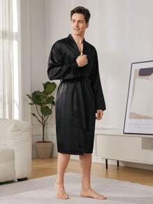 New Style Men's Casual Long Sleeve Bathrobe
