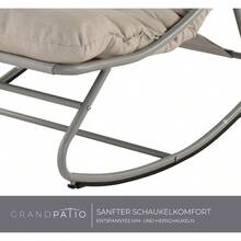 Grand Patio Rocking Chair With Side Table, Garden Chair Lounge Chair With Removable Water-Resistant Cushion For Adults, For Patio, Garden, Living Room, Sun Lounge, 330 LBS Weight Capacity. - Champagne - View 8