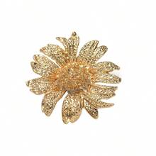 1pc Vintage Exaggerate Sunflower Adjustable Ring In Gold Tone - Yellow Gold - View 3