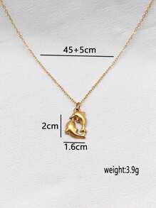 Colar com pingente de elemento oceano banhado a ouro e aço inoxidável, design minimalista elegante, versátil para uso diário, praia, presentes, casais