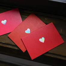 Busta in stile INS, laser e laminatura a caldo, con cuore e perla, carta premium spessa, piccola busta di lusso, materiale per confezione di biglietti, piccola busta