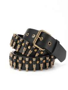 1 chiếc thắt lưng Giáng sinh đính đinh tán phong cách Punk Rock, thắt lưng unisex kiểu đinh tán hình viên đạn, thời trang & gợi cảm, mang hơi hướng heavy metal, cực chất. Thích hợp cho mùa hè, đi học, các dịp công sở. Có thể làm quà tặng cho bạn trai, chồng, bố. Mặc hàng ngày, đa năng, phù hợp cho thanh thiếu niên, hoạt động ngoài trời, kỳ nghỉ, thể thao. - Nhiều màu - Xem 4