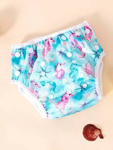 1PC Dolphin Pattern Reusable Washable Baby Swim Diaper Mesh Cloth Inner Swim Underwear - Multicolor - View 7