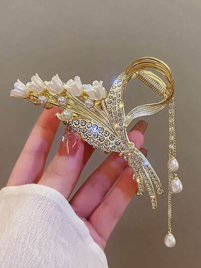 Presilha de cabelo artesanal de alta qualidade em liga metálica com strass em formato de borboleta e trigo, presilha de cabelo com pérolas, presilha elegante para coque, acessórios de cabelo para mulheres, ferramentas de cabelo, acessórios de beleza, acessórios para cabelos cacheados, outono, viagens, ferramentas de cabelo, acessórios femininos, itens para cabelo, outono, acessórios de cabelo, acessórios de cabelo para mulheres, viagens, acessório de cabelo, acessórios de cabelo femininos, ferramentas de cabelo, itens para cabelo, itens, acessórios de beleza, presentes, viagens, presentes para mulheres, itens para cabelo, lembrancinhas