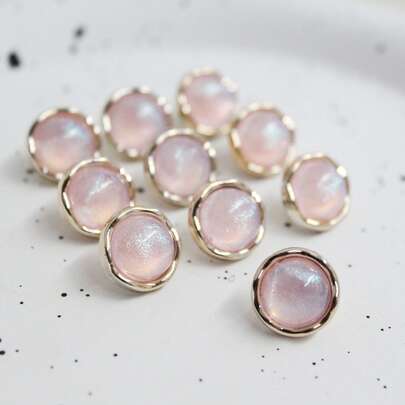 10 件 1.3 厘米仿珍珠金色纽扣，适用于开衫、衬衫、衬衣装饰