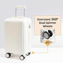 Lightweight Carry-On Luggage Suitcase For Men And Women, Stylish Spinner Wheeled Password Travel Trunk Vacation Travel Accessories Summer Travel Essentials Bag For School School Accessories School Stuff