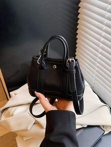 1pc Fashionable High-End Solid Color Small Handbag For Girl, Stylish Mini Bucket Bag, High-End Simple Texture, Versatile Handbag Messenger Bag, Sweet And Cute Style, Can Be Carried By Hand Or Across The Body, Suitable For Going Out Shopping, Daily Use, Multiple Pockets And Large Capacity, It Is A Good Choice For Gifts - Fashionable Sweet Handbag - View 6