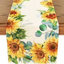 33x183cm 经典桉树叶桌布，适合春夏秋冬季节桉树桌旗，适用于节日厨房餐桌装饰、家庭聚会装饰 - 彩色 - 查看 34