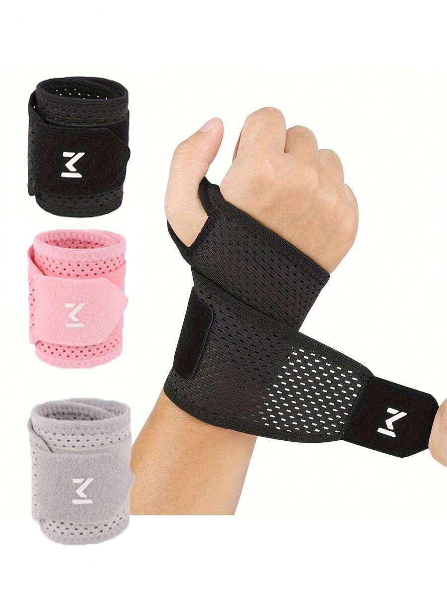 1 pieza Muñequera deportiva ajustable, ligera y transpirable con soporte para la articulación de la muñeca, cómoda y transpirable, adecuada para fitness, yoga, bádminton tanto para hombres como para mujeres, talla única