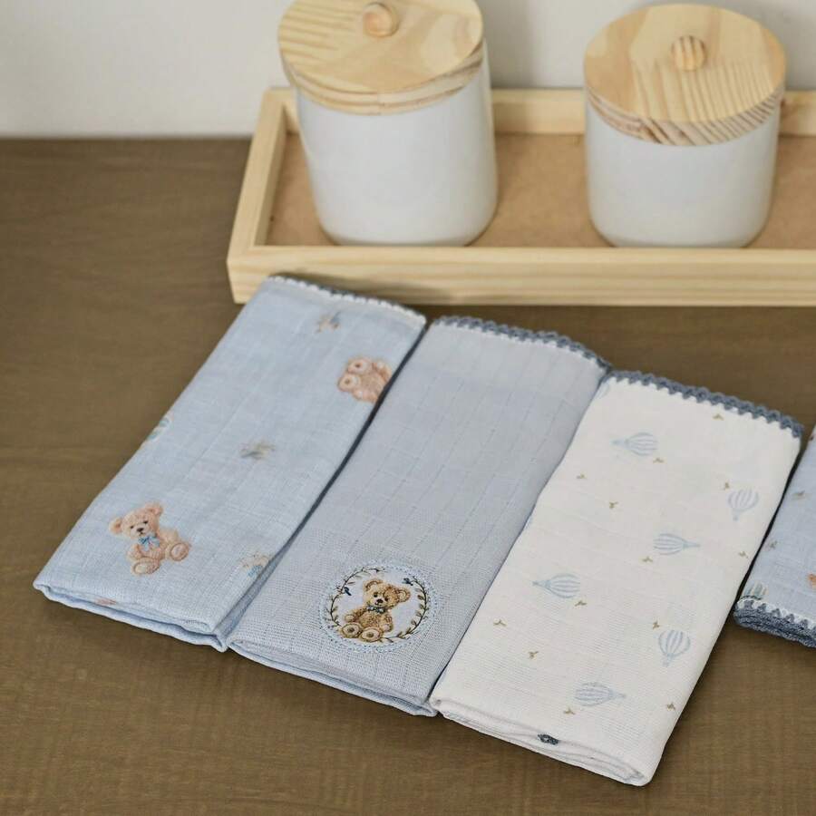 Baby Joy Teddy Bear Cloth Diaper 3 Units - 藍熊 - 查看 1