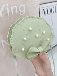 Mini Cartoon Shell Crossbody Bag For Kids - Green - View 2