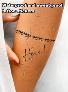 1-20Pcs Custom Temporary Tattoos With YOUR Words Or Phrase, Customize Your Own Tattoo Sticker, Personalized Tattoos, Fake Tattoos, Quote Tattoos, Phrase Tattoos, Word Tattoos 4-10cm Long, Due To The FONT And LENGTH Of The Text,Multi-Functional,Ornamental,Letter,Solid Color,Exquisite,Stylish,Vintage,Modern,Colorful,Leisure,Basics,Casual,Soft,Unique,Customized,Personalized,Custom,Ideal Gifts For Her,Girlfriend,Her,Boyfriend,Friends
