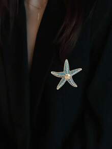 1 件时尚精致海星胸针，适合女性在任何场合佩戴，节日礼物 - B - 查看 2