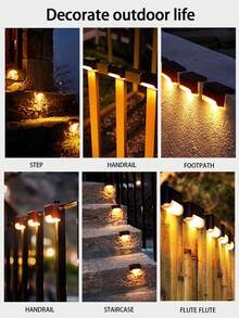 4/8/12/16 件太阳能路径灯，户外防水楼梯灯，花园、栅栏、庭院装饰景观照明