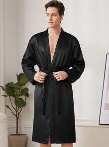 Plus Size Men Long Sleeve Robe