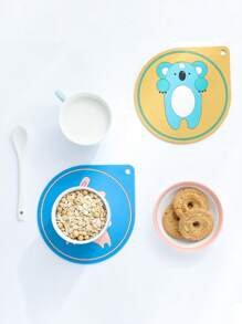 1 pieza Almohadilla de silicona resistente al calor con diseño de animal, salvamanteles elegante para uso doméstico, alfombrilla de aislamiento de alta temperatura para platos, tazones y utensilios de cocina