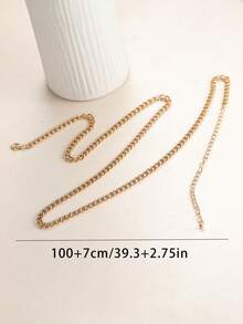 1pc Gold-Color Chain Necklace With Large Red Heart Pendant, Unique Crafted Jewelry - Gold - View 9