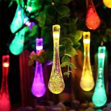 RTONTR 1Pc 5M 20 Water Droplet Lamp Solar Bubble Water Drop Light StringColor And Warm Color Birthday Outdoors Decoration Light String Party Scene Decoration With Fashionable Atmosphere And Light String Decoration For Home Decor Fireplace Bedroom Living Room Camping Decoration Gift Use