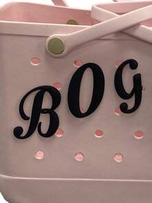 1pc Black Letter Beach Bag Accessory Decoration Pendant Insert Pocket Accessory, Letter A-Z, Suitable For Women's Rubber Beach Tote Bag, EVA Bag, Personalized Handbag, 3D Letter DIY Bag, Y2K Sticker - Black - View 8