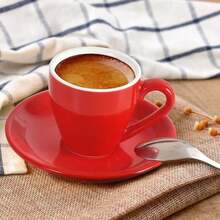 1 套陶瓷咖啡杯带碟，浓缩咖啡杯，80 毫升/2.7 盎司 返校 - 彩色 - 查看 7