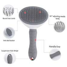 Pet Grooming Brush, Soft Bristle Deshedding Tool, Gentle Dematting Comb With Ergonomic Handle, Easy To Remove Pet Hair, Suitable For All Dog And Cat Breeds - Multicolor - View 6