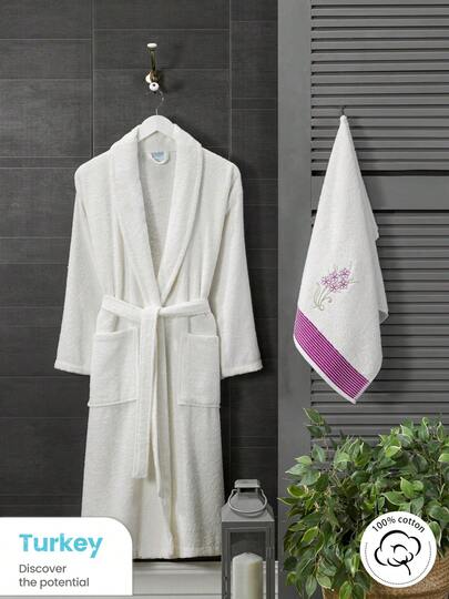 Peignoir femme moelleux, peignoir homme avec capuche en éponge de terrycloth, unisexe, peignoir de sauna femme avec ceinture longue S/M - L/XL