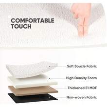 Folding Ottoman Storage Bench,Boucle Footstool Oval, End Of Bed Stool, Ideal For Living Room, Bedroom, 100L Storage Space,White - White - View 6