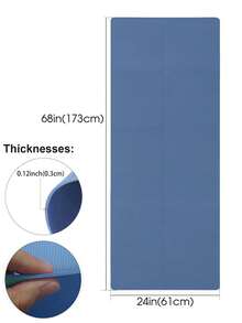 1 件 173 * 61 * 0.3/0.4/0.6 厘米 EVA 可折叠瑜伽垫防滑减震功能，跳绳垫，适合女性健身和家庭锻炼运动垫体操垫 Tapis Sport