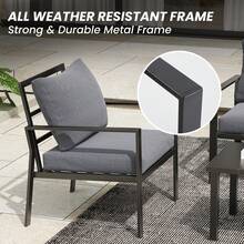 4 Person Outdoor Conversation Sofa Chair Set - Grey - View 6