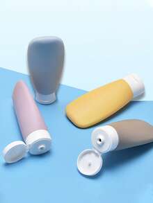 Portable Travel Dispenser Bottles, Large Capacity Leak-Proof Squeeze Bottles For Travel Toiletries, Refillable Cosmetic Containers, Leak-Proof Squeeze Containers, Oval-Shaped Containers With Storage Bag For Toiletries, Portable Squeeze Travel Bottles Set, Refillable Cosmetic Containers For Shampoo, Conditioner, Lotion, And Body Wash, Ideal For Toiletries And On-The-Go Use, 60ml Travel Size - Multicolor - View 10