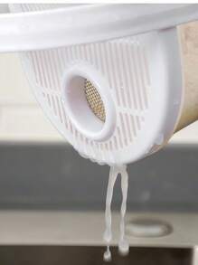 1 pièce Lave-riz et grain sans les mains, Passoire à riz, Tamis à riz, Lave-riz automatique rapide et paresseux, Panier de drainage à double flux, Panier de lavage de riz, Panier de rangement, Ustensiles de cuisine, Passoire de cuisine avec poignée pour le riz, les haricots, les raisins et les petites tomates
