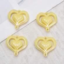 5pcs Acrylic Heart Shaped Double Hole Pendant, Colorful Creative Decorative Accessories For Home, Party, Wedding And More