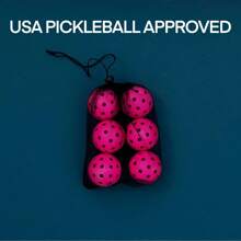 Pickleball Balls,6 Packs 40 Holes Outdoor Pickleball Balls With Mesh Bag, High Elasticity Pickle Balls For All Style Pickleball Paddles