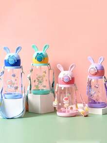 1 buah Gelas Sedotan Telinga Kelinci Anak-anak 500ml, Gelas Plastik Kartun Lucu, Gelas Minum Olahraga Kapasitas Besar untuk Siswa, Kembali ke Sekolah - MultiWarna - View 8