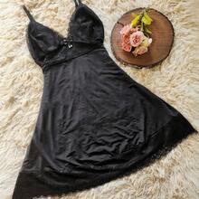 Nightgown Without Pads Lingerie Sleepwear Luxury Lingerie Pajamas - 黑色 - 查看 3