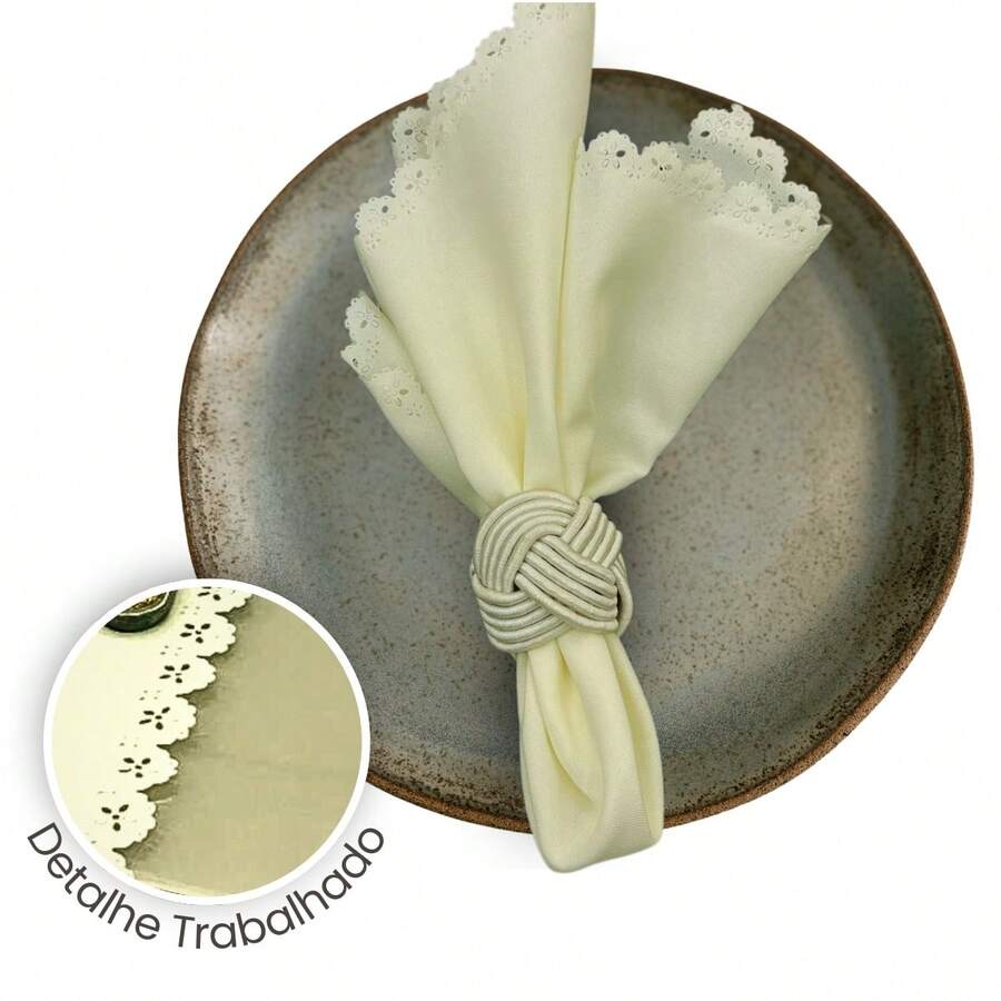 08 Pieces 40cm X 40cm Oxford Straw Table Napkin - Beige - View 1